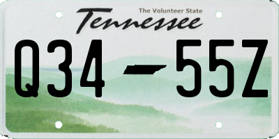 TN license plate Q3455Z