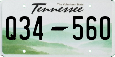 TN license plate Q3456O