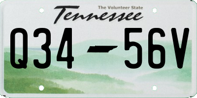 TN license plate Q3456V