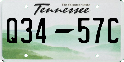 TN license plate Q3457C