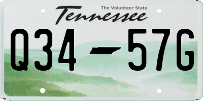 TN license plate Q3457G