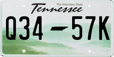 TN license plate Q3457K
