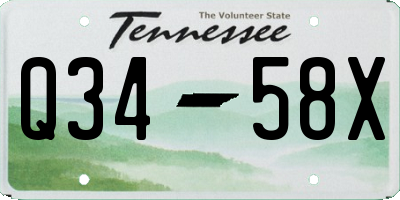 TN license plate Q3458X