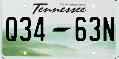 TN license plate Q3463N