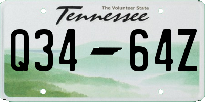 TN license plate Q3464Z