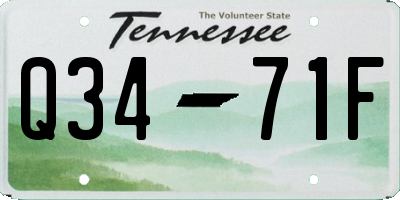 TN license plate Q3471F