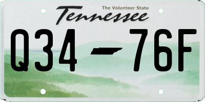TN license plate Q3476F