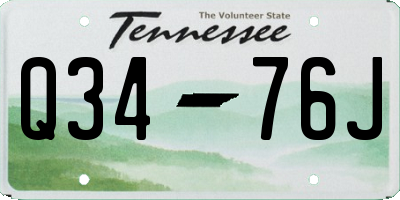 TN license plate Q3476J
