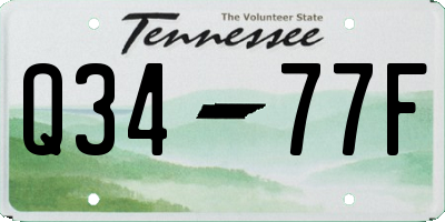 TN license plate Q3477F