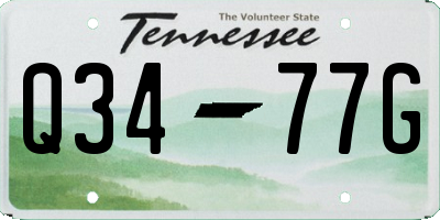 TN license plate Q3477G