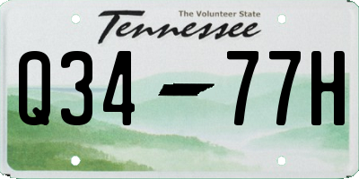 TN license plate Q3477H