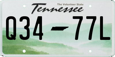 TN license plate Q3477L