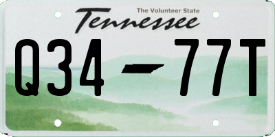TN license plate Q3477T
