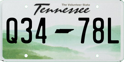 TN license plate Q3478L