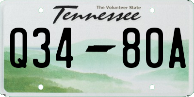TN license plate Q3480A