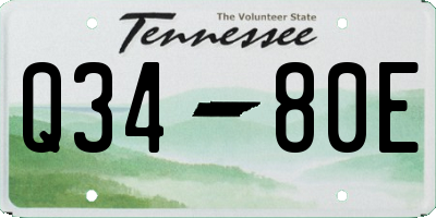 TN license plate Q3480E