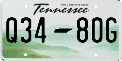 TN license plate Q3480G