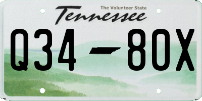TN license plate Q3480X