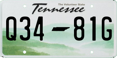 TN license plate Q3481G