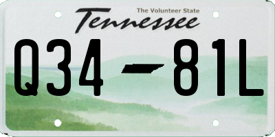 TN license plate Q3481L