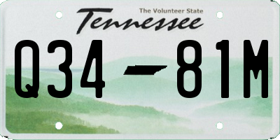 TN license plate Q3481M