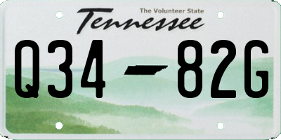 TN license plate Q3482G