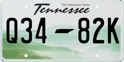 TN license plate Q3482K