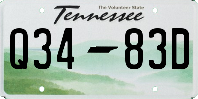 TN license plate Q3483D