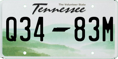 TN license plate Q3483M