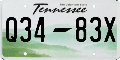 TN license plate Q3483X