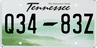 TN license plate Q3483Z