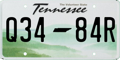 TN license plate Q3484R