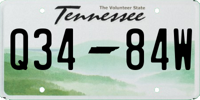 TN license plate Q3484W