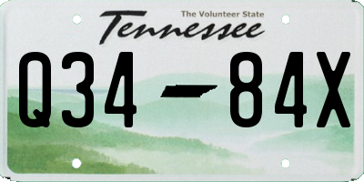 TN license plate Q3484X