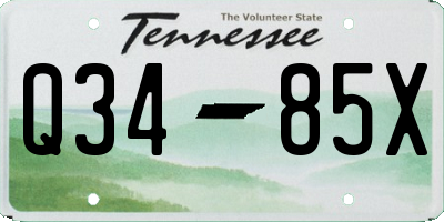 TN license plate Q3485X