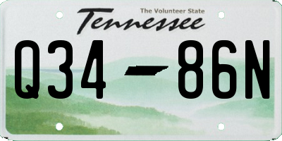 TN license plate Q3486N