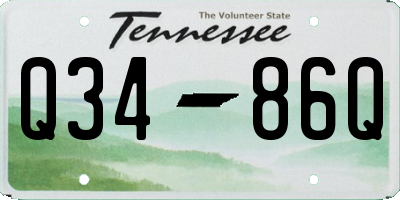 TN license plate Q3486Q