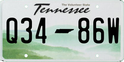 TN license plate Q3486W