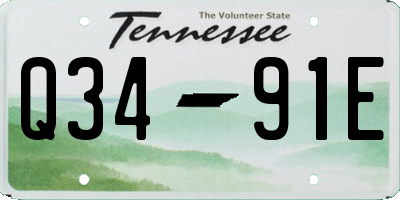 TN license plate Q3491E