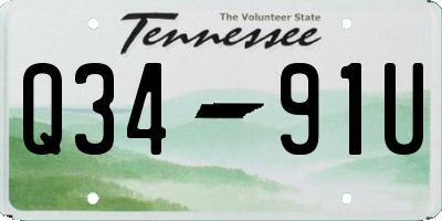 TN license plate Q3491U