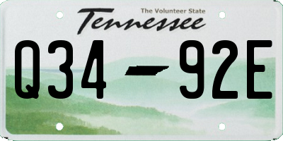 TN license plate Q3492E