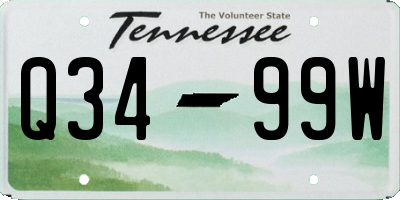 TN license plate Q3499W