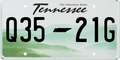 TN license plate Q3521G