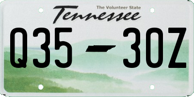 TN license plate Q3530Z