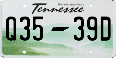 TN license plate Q3539D