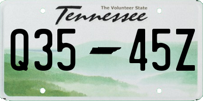 TN license plate Q3545Z