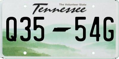 TN license plate Q3554G