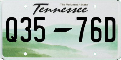 TN license plate Q3576D