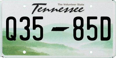 TN license plate Q3585D