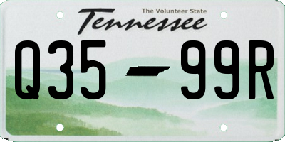 TN license plate Q3599R